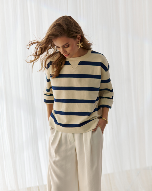 Safa Sweatshirt Ecru Stripes