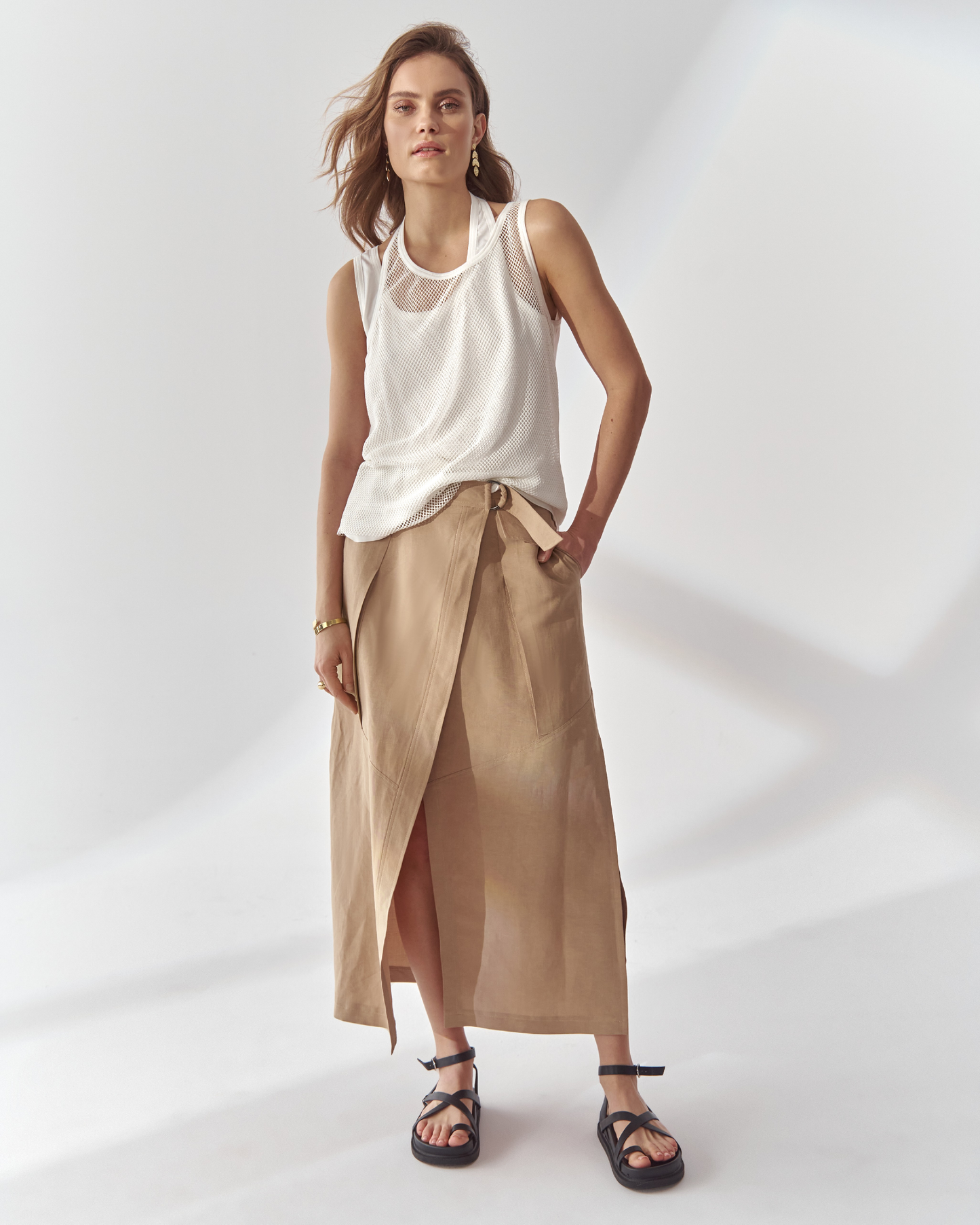 Aveno Beige Skirt