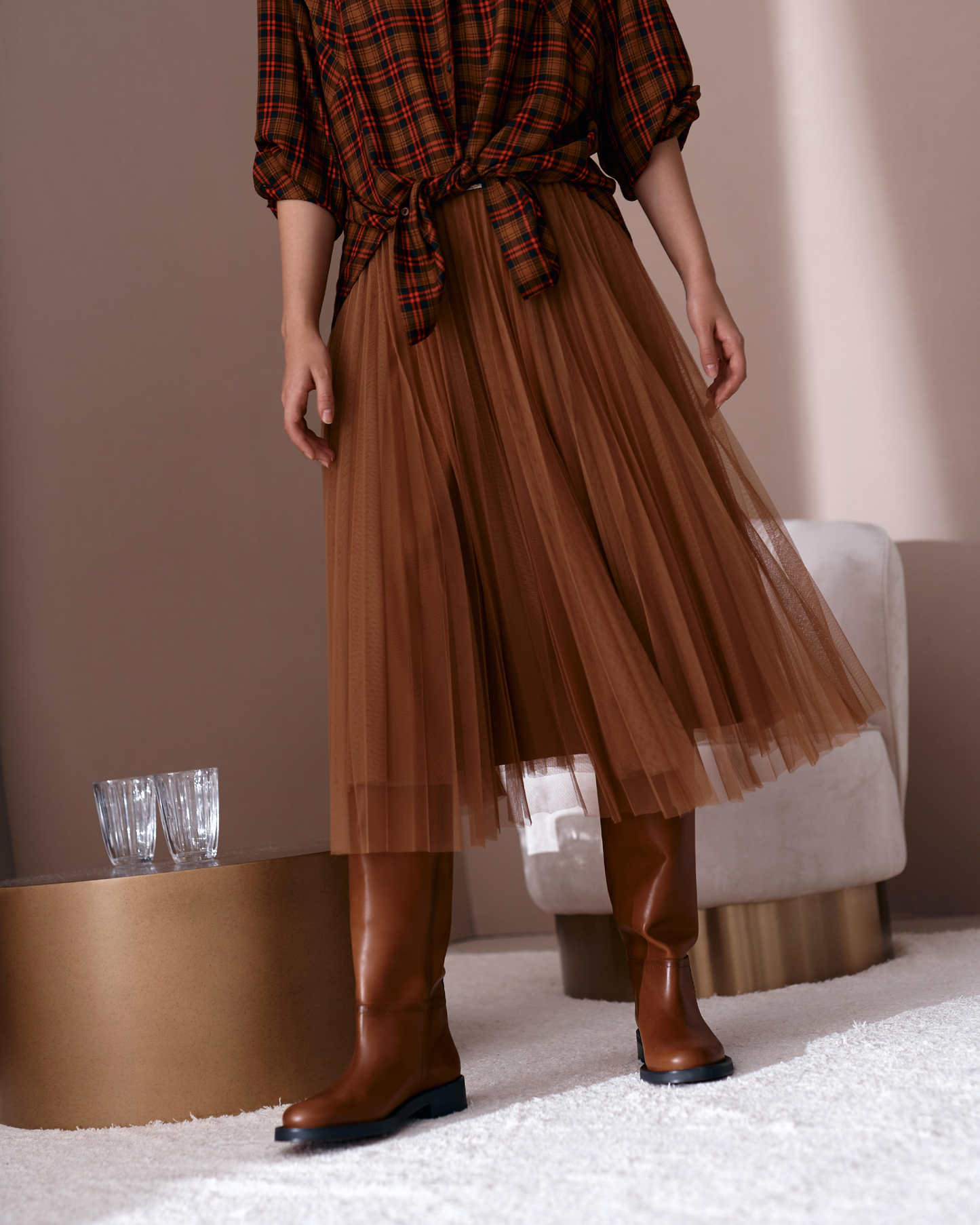 Spódnica Reni Camel