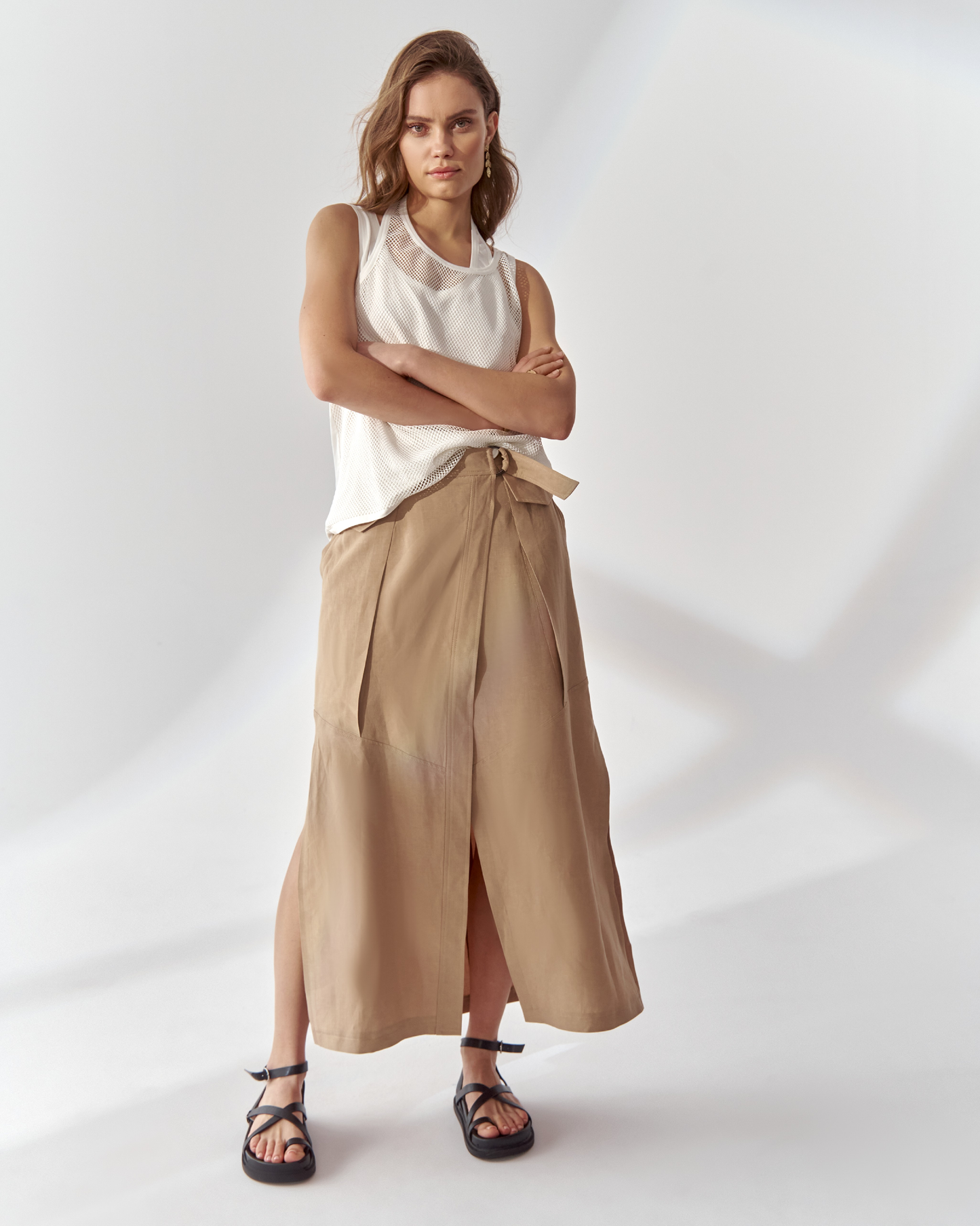 Aveno Beige Skirt