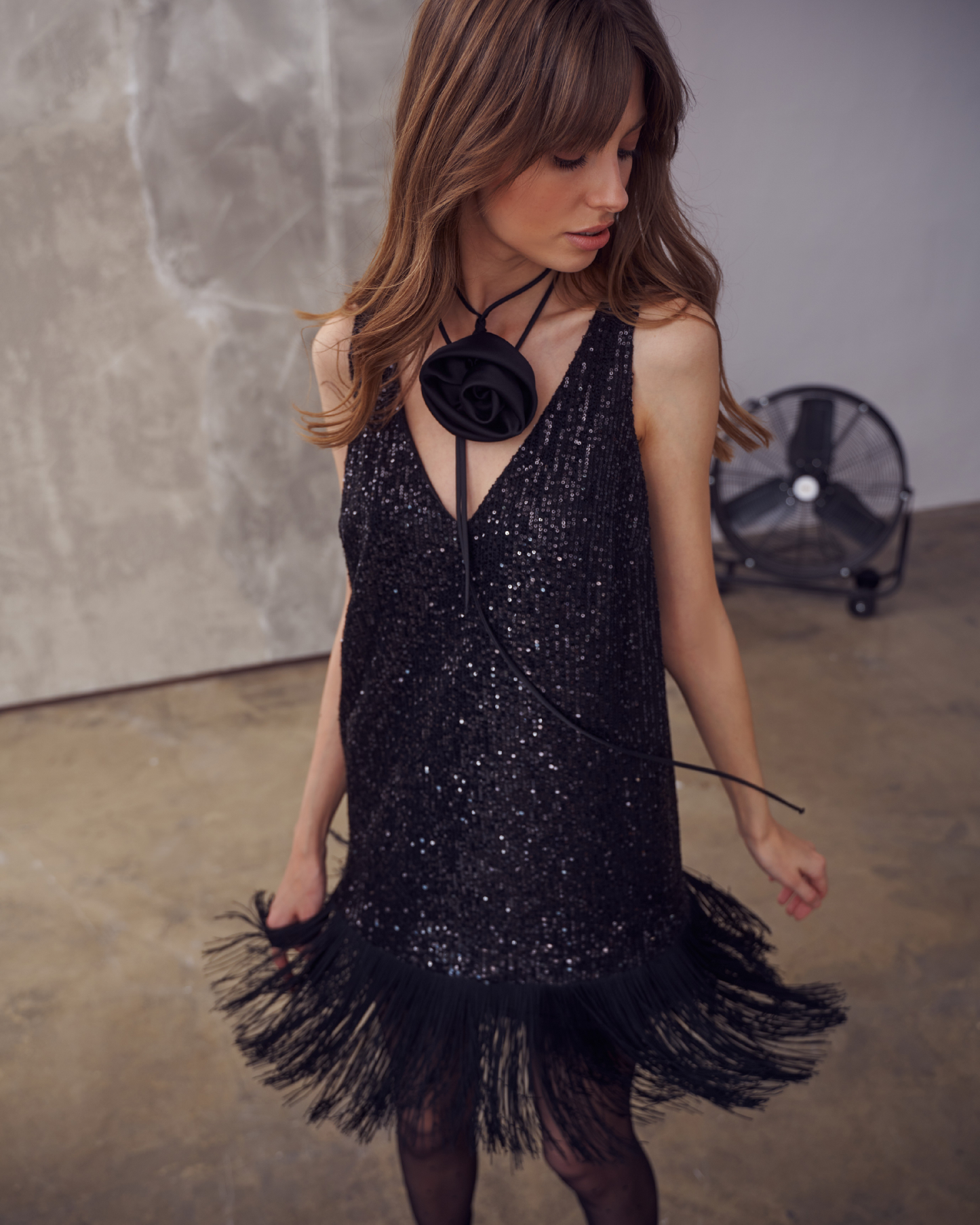 Sukienka Fringe Czarna