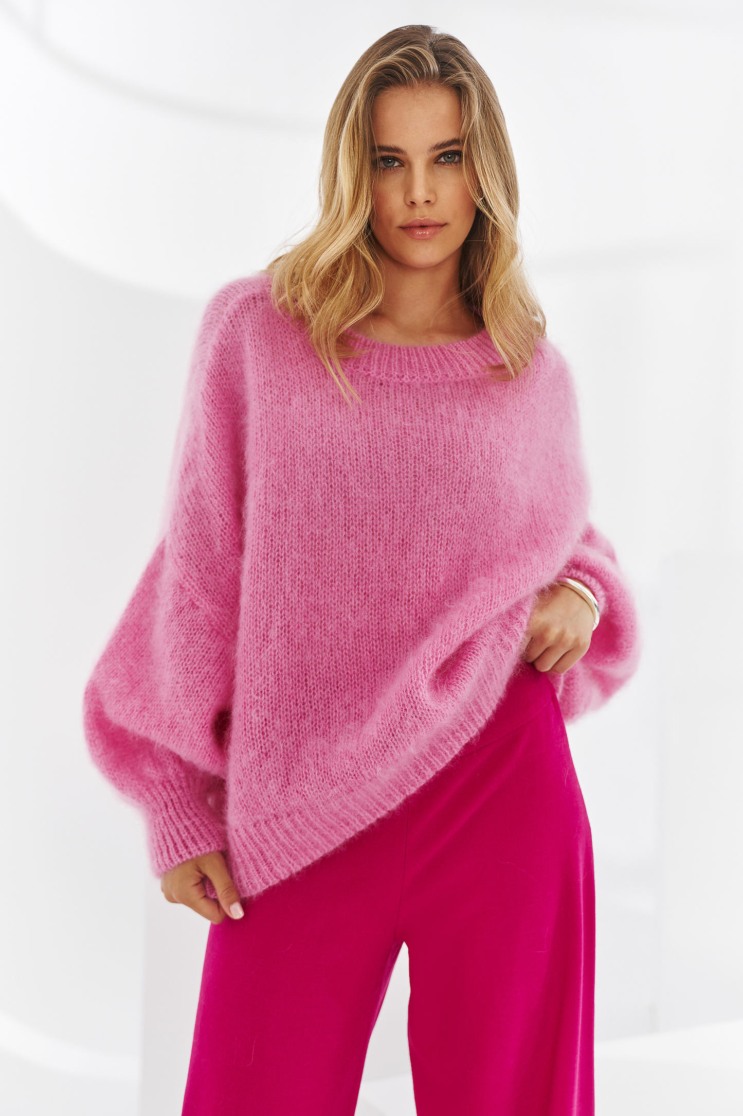 Ultramiękki sweter baby moher Futuro róż