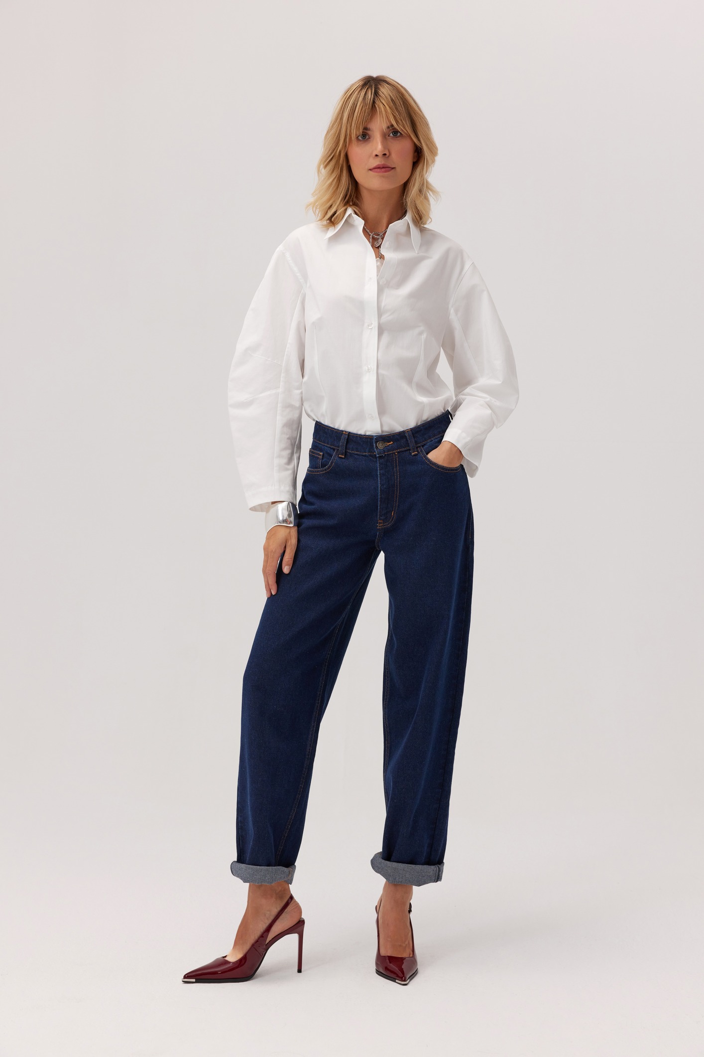 Spodnie jeans o kroju balloon Ballo
