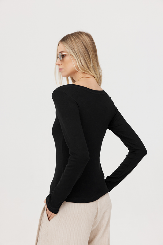 Bluzka longsleeve Pari czarna