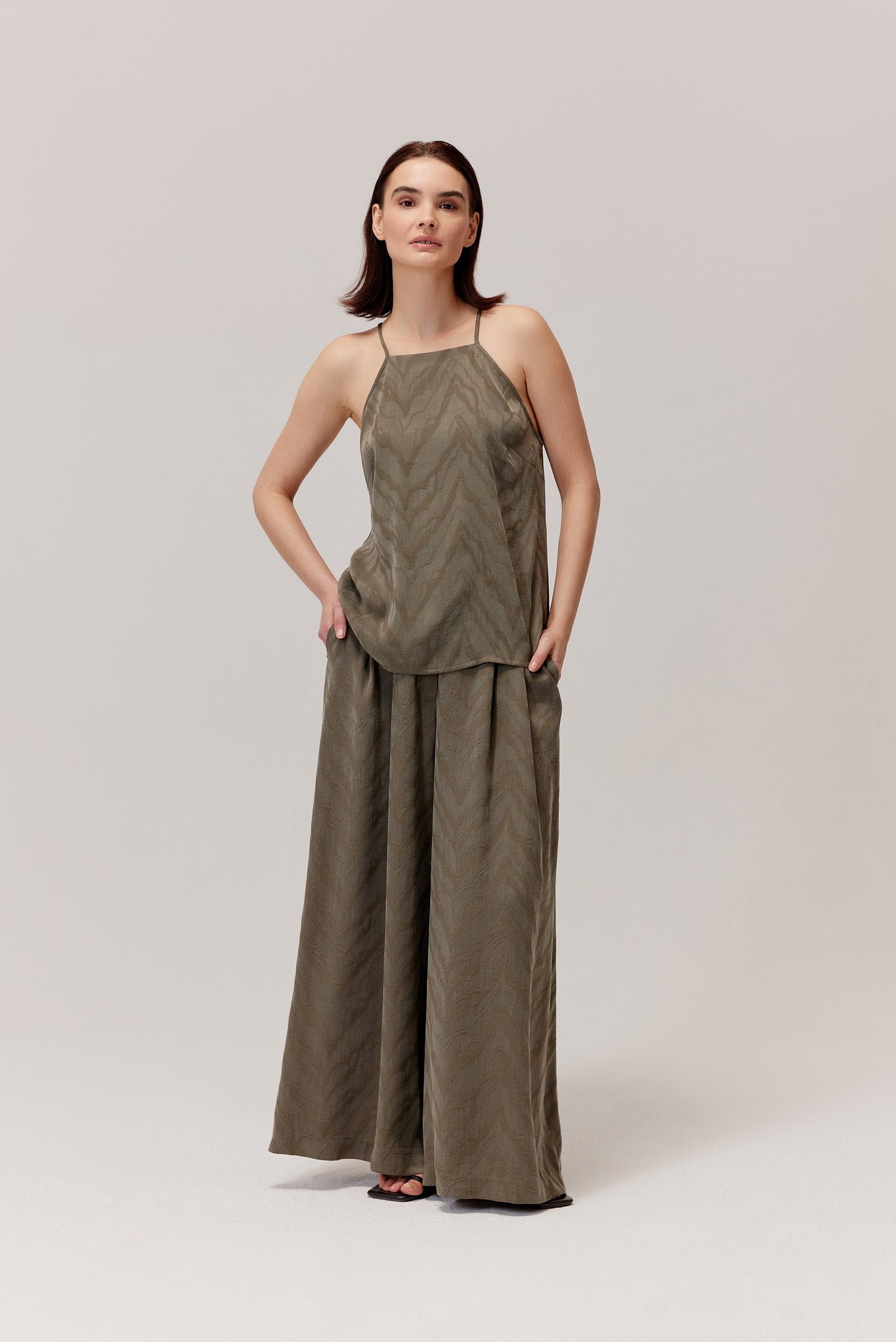 Top z wiskozą i lyocellem Flam oliwkowy