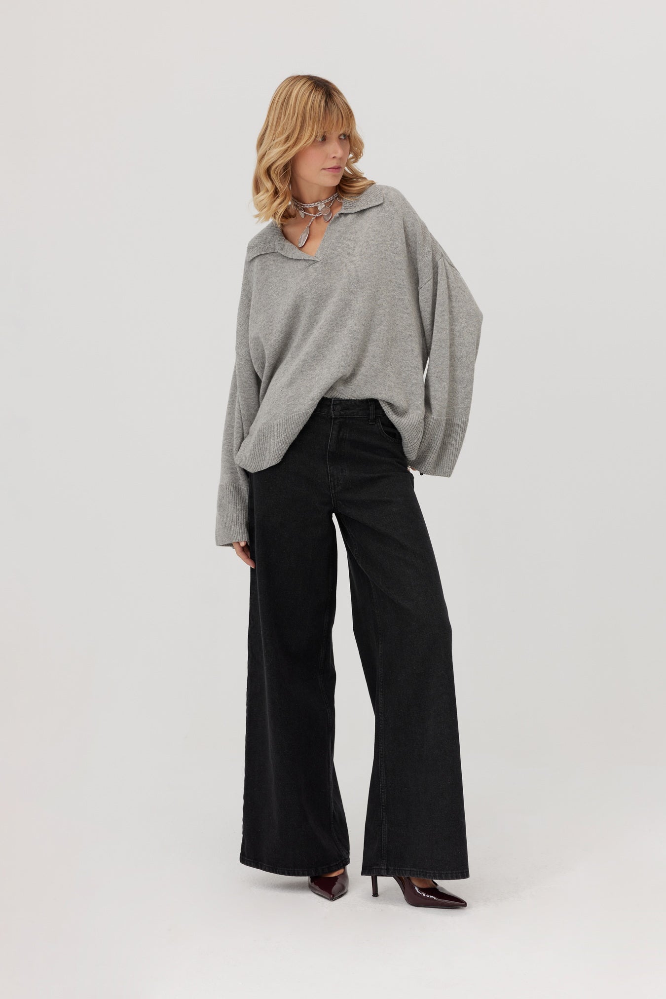 Sweter z kaszmirem Adore szary