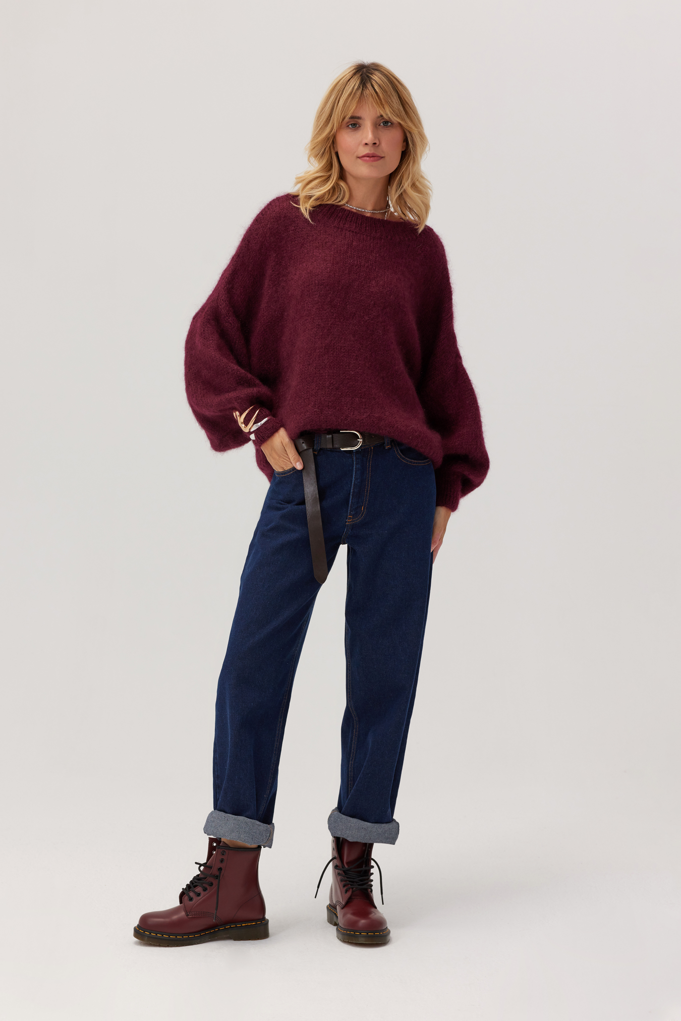 Ultramiękki sweter baby moher Futuro bordo