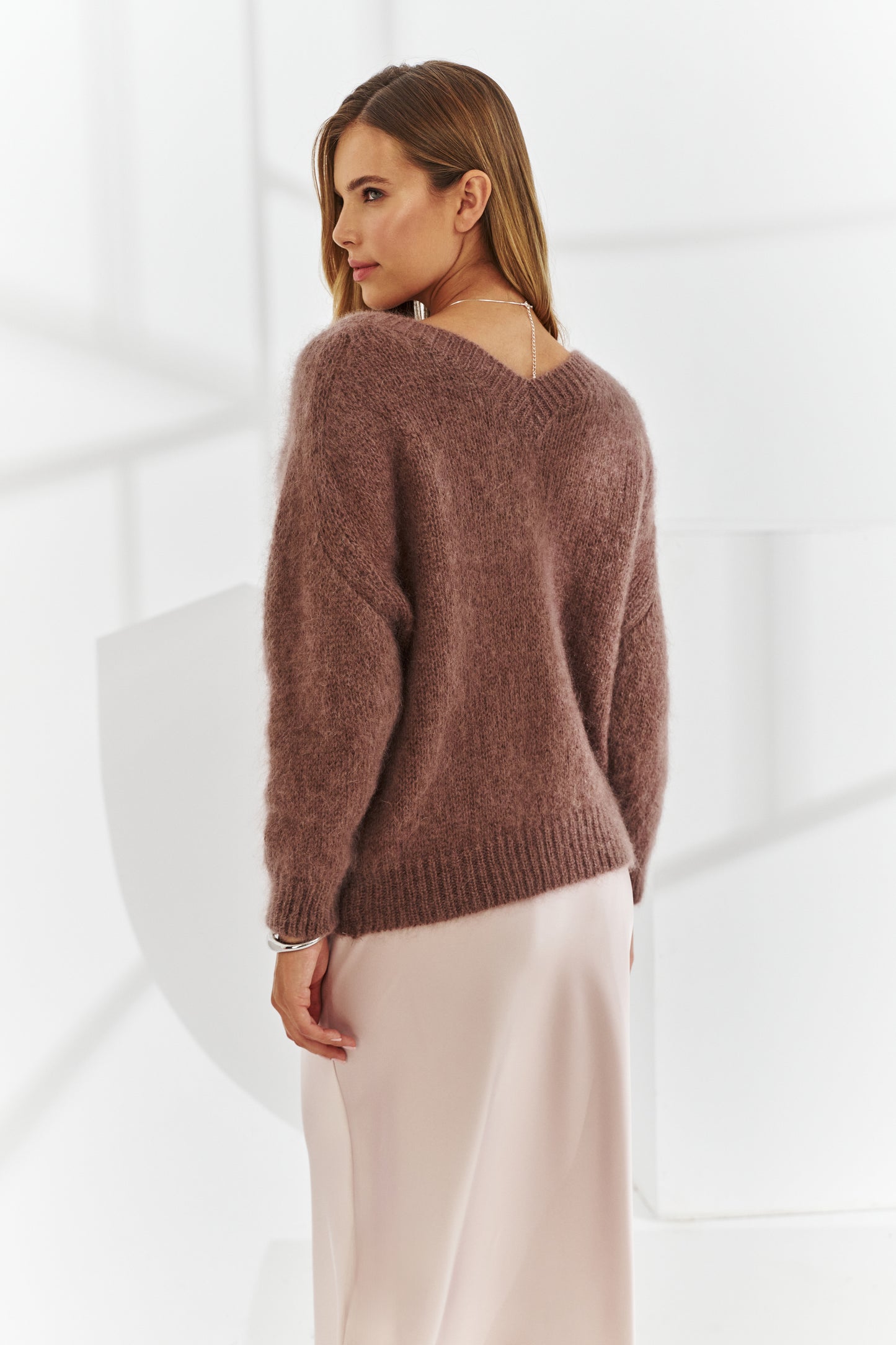 Pull bébé mohair marron Rossini
