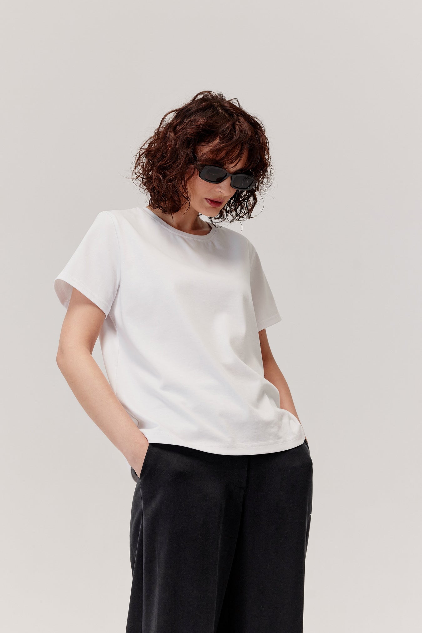 T-shirt bawełniany Hamar biały