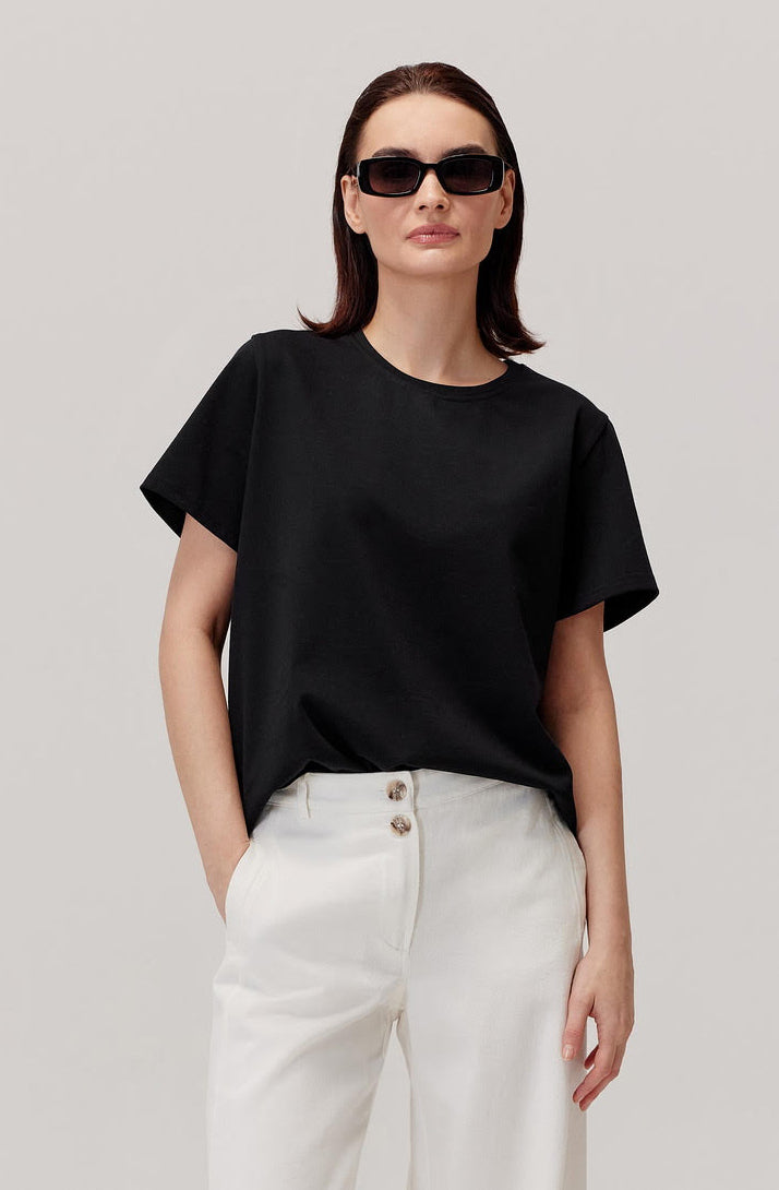 T-shirt bawełniany Hamar czarny