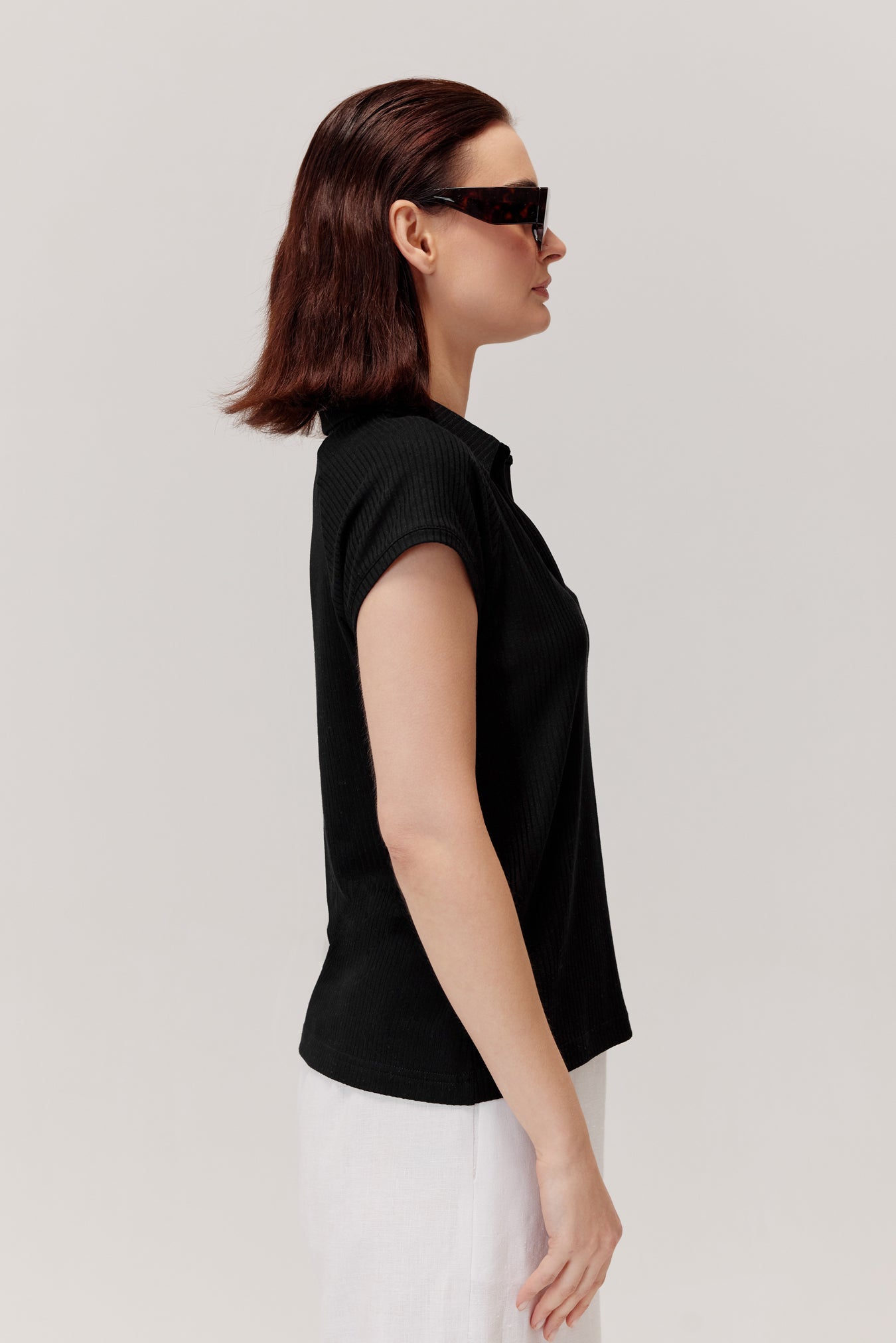 T-shirt polo Mart czarny
