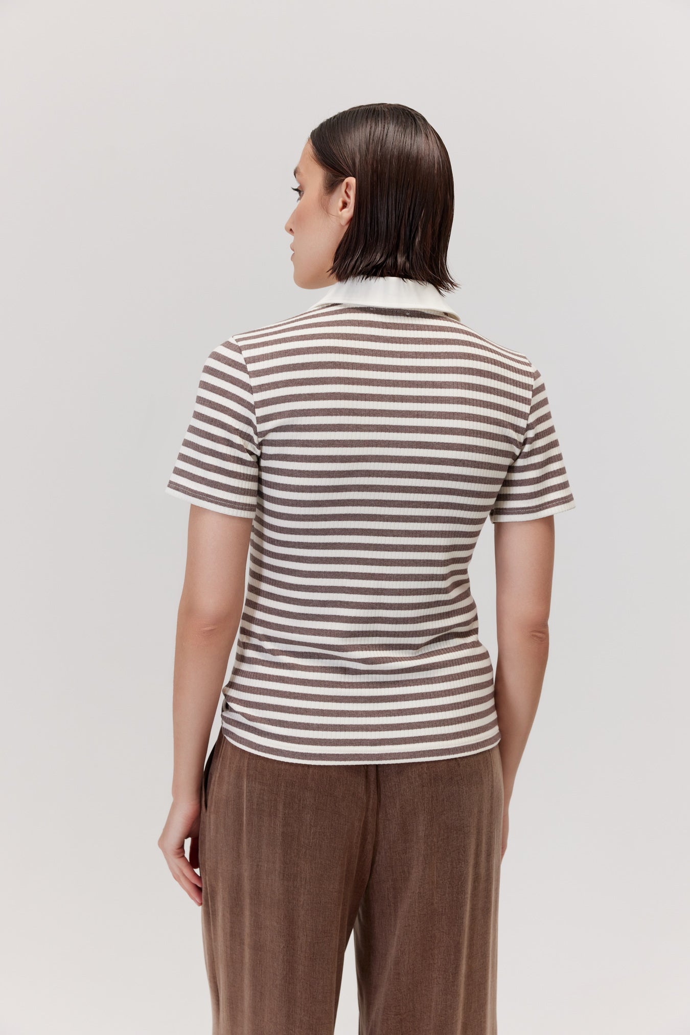 T-shirt polo Nees brązowy