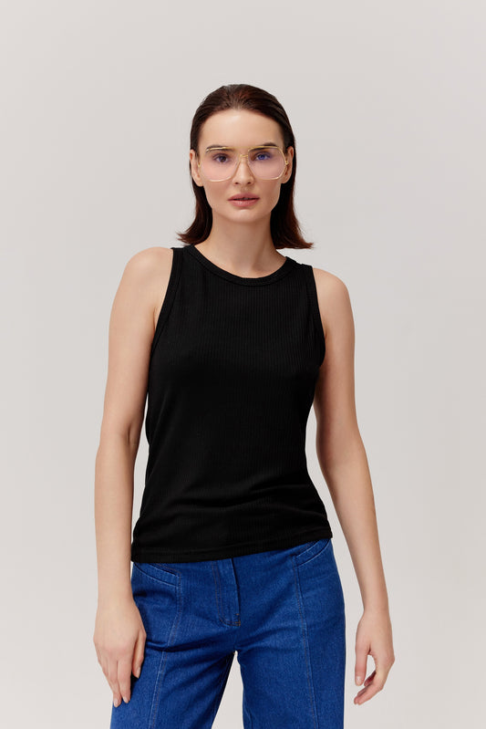 Top typu basic Boxer czarny