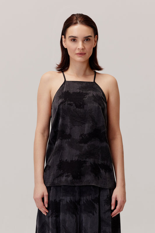 Top z wiskozą i lyocellem Flam czarny