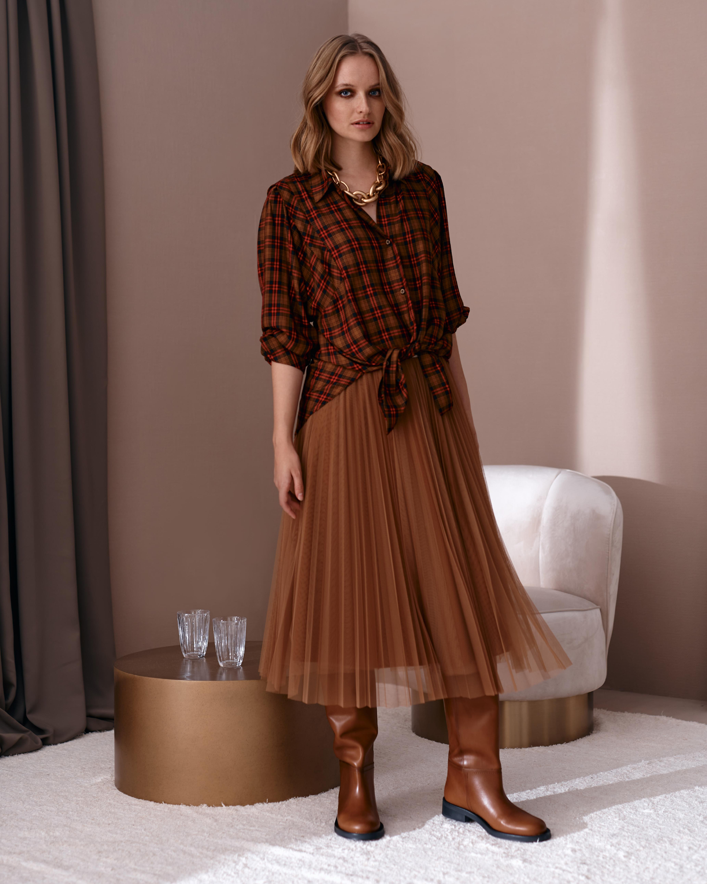 Spódnica Reni Camel