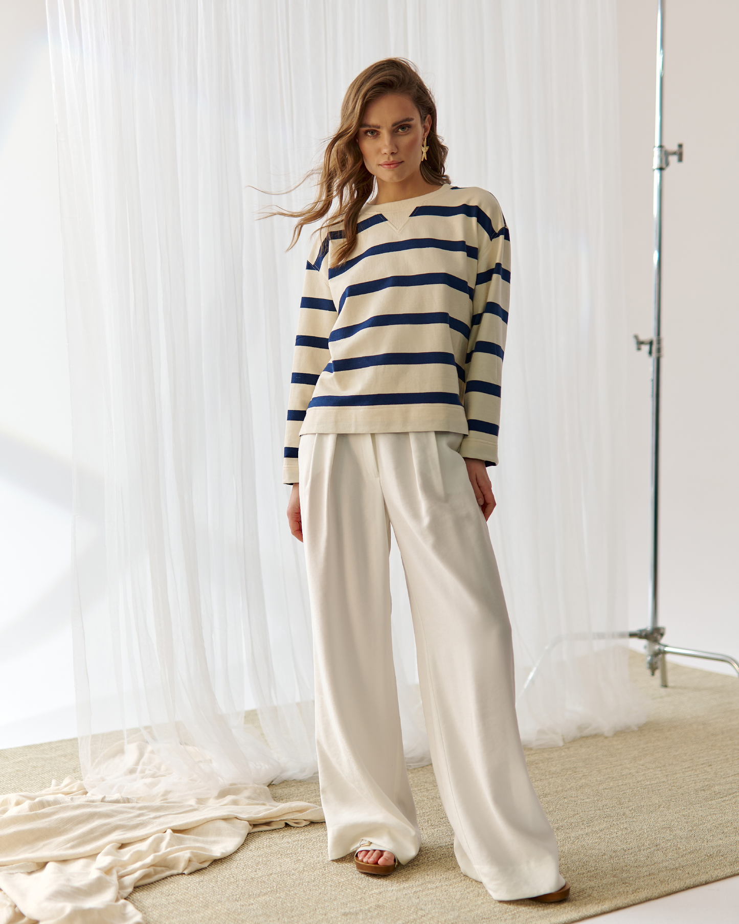 Safa Sweatshirt Ecru Stripes