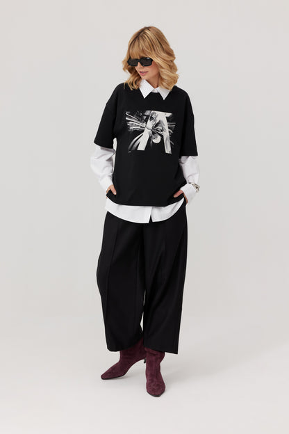 T-shirt z nadrukiem Avar czarny