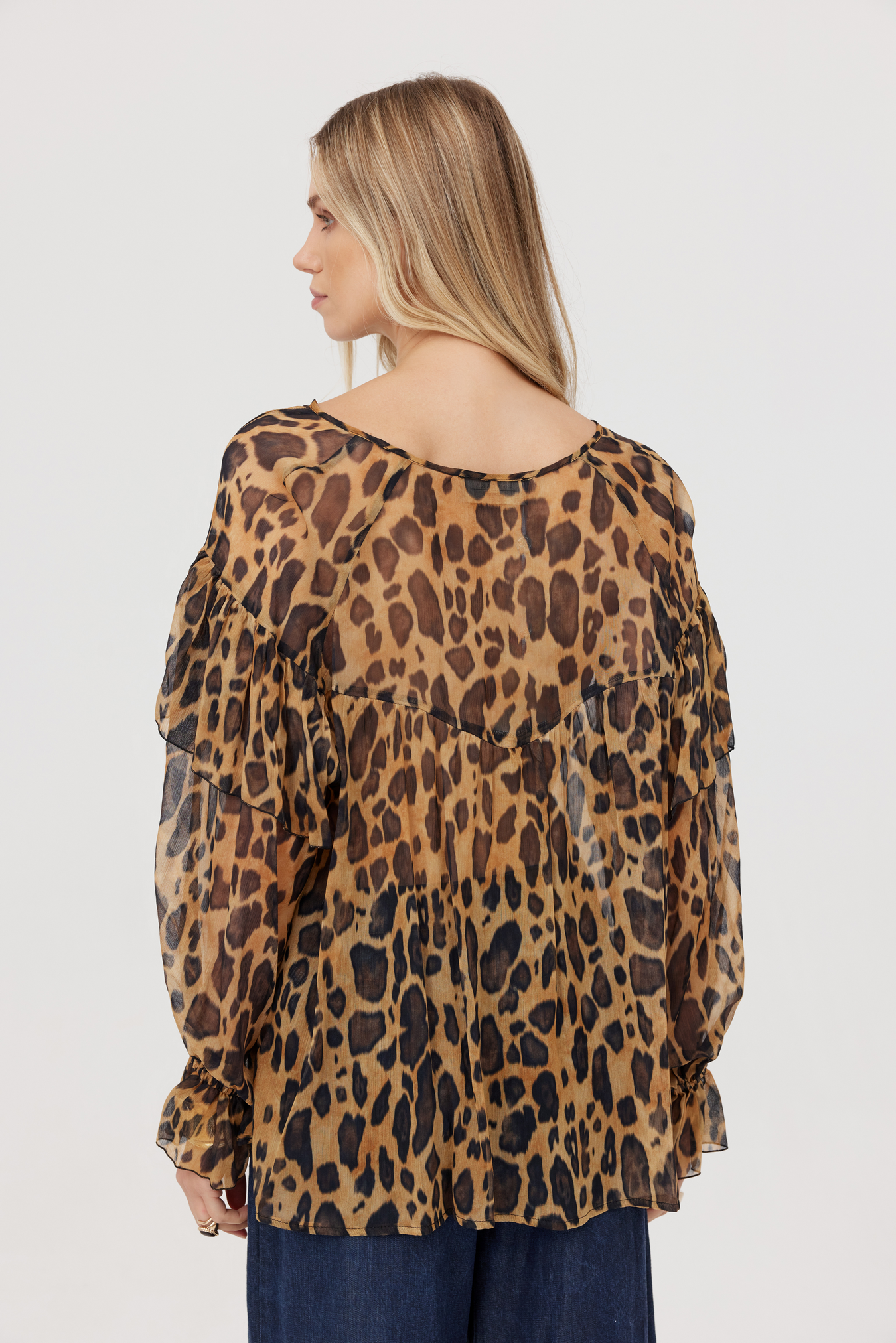 Tavia leopard print viscose blouse