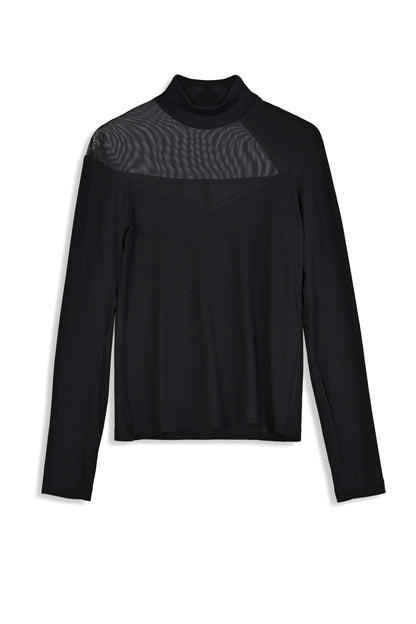 Merci black mesh turtleneck