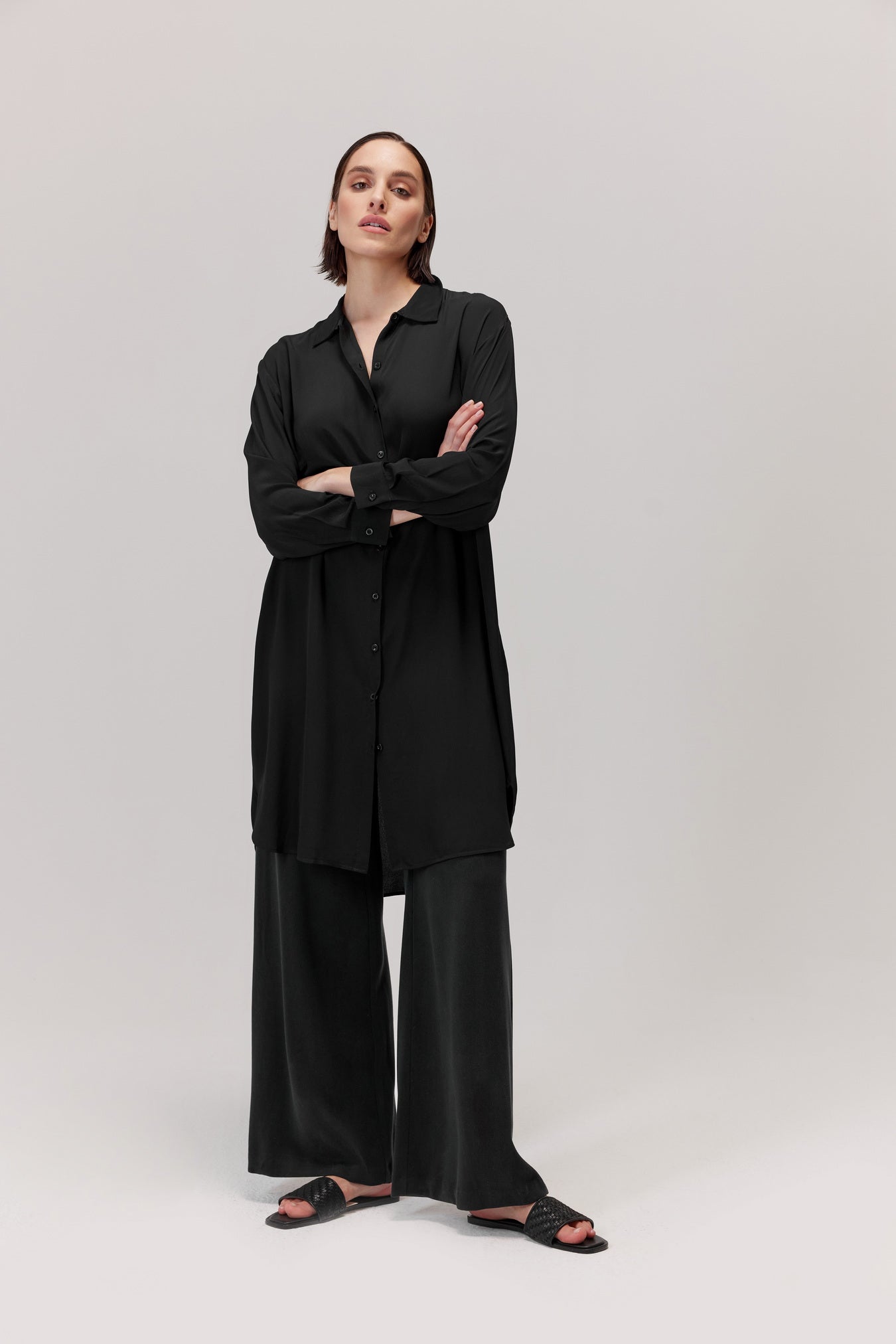Mira viscose shirt, black – Anataka – Butik online z odzieżą damską