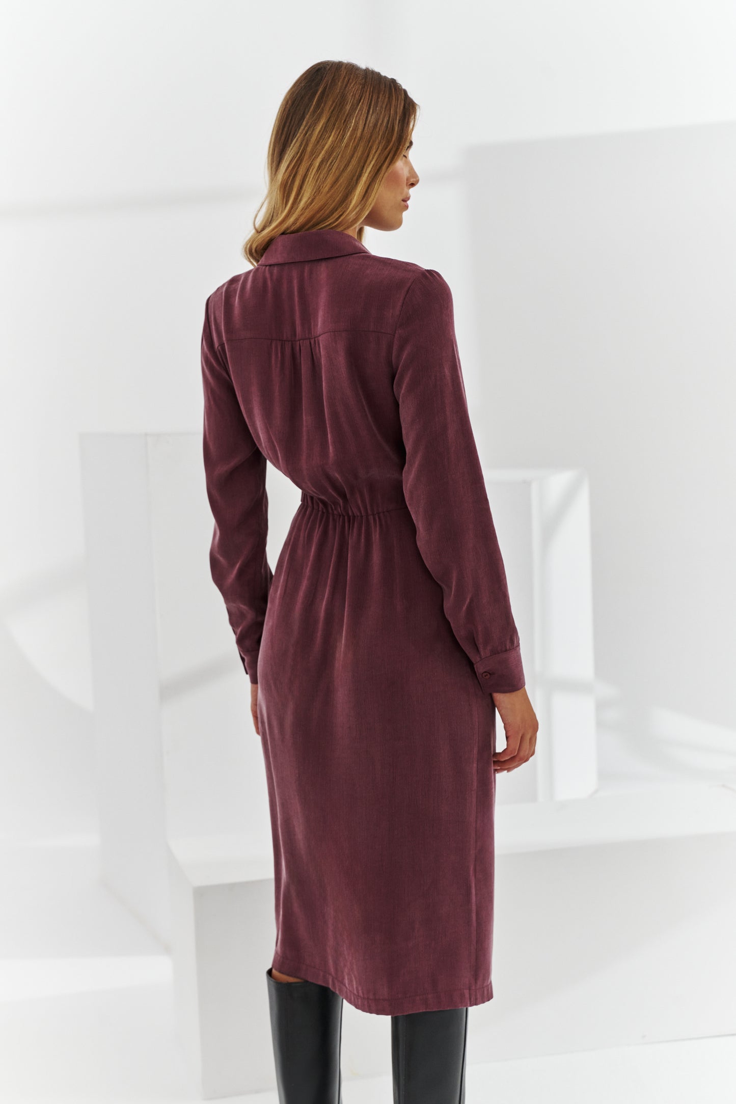 Cono dress burgundy