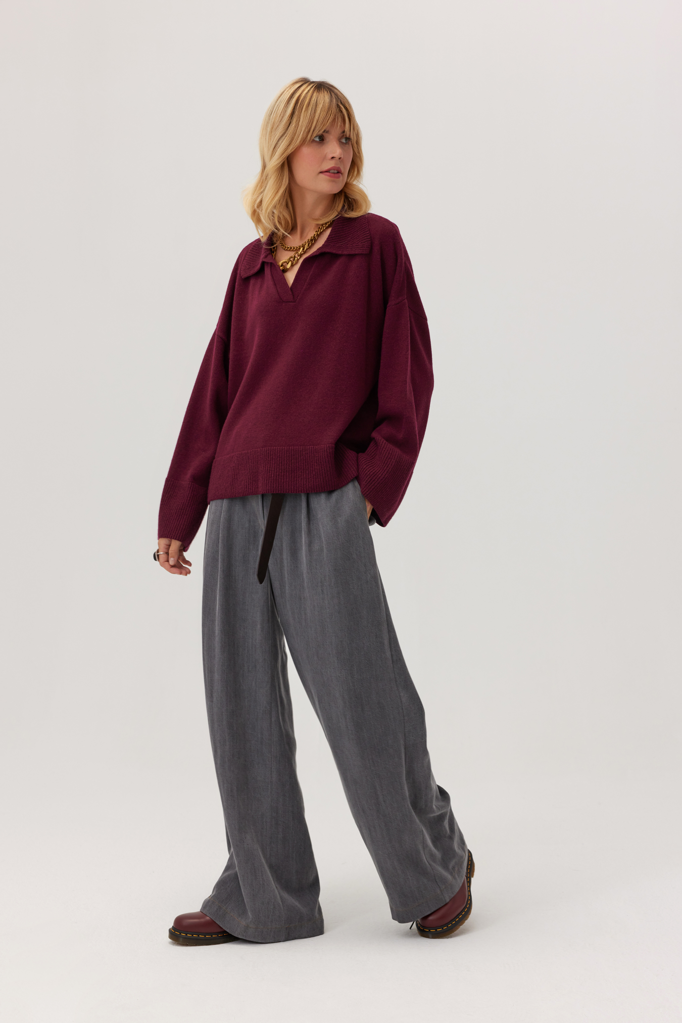 Sweter z kaszmirem Adore bordo
