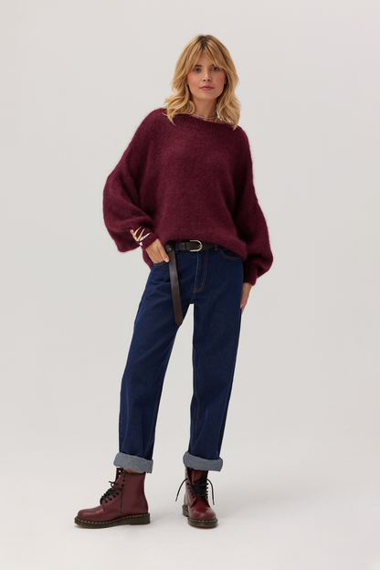 Ultramiękki sweter baby moher Futuro bordo