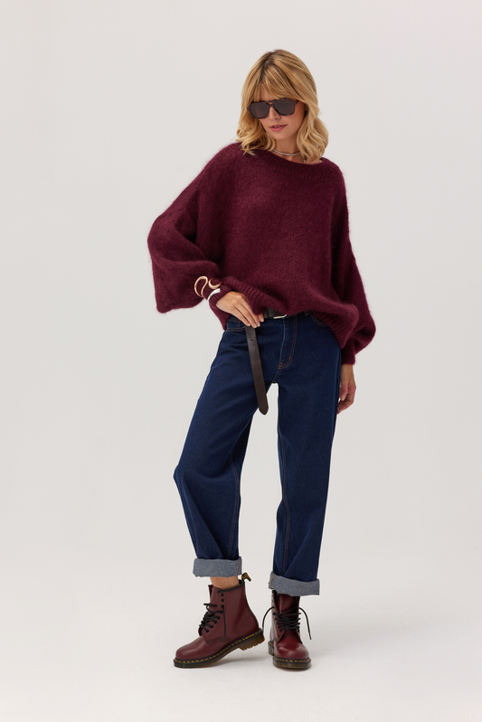 Ultramiękki sweter baby moher Futuro bordo