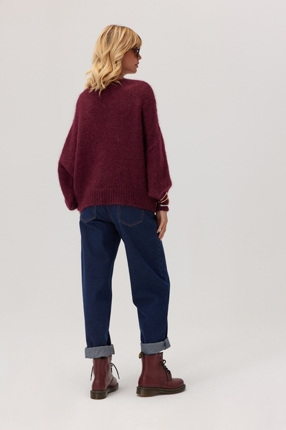 Ultramiękki sweter baby moher Futuro bordo