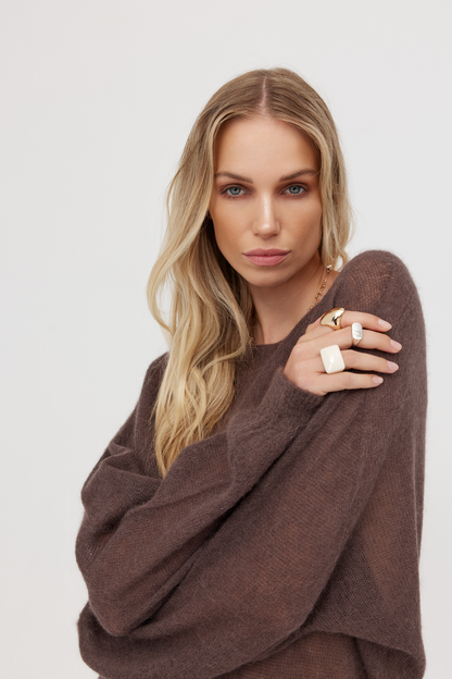 Sweter z alpaką Kelly mocca