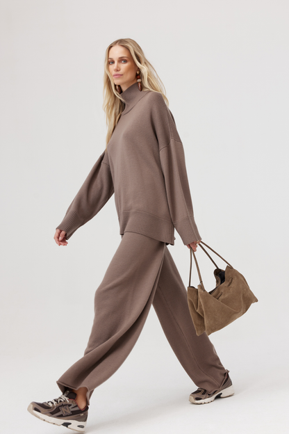 Sweter z wełny merynosa Mero mocca