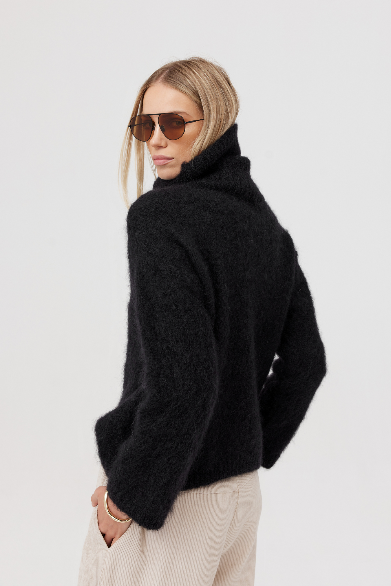 Sweter moherowy Tylor golf czarny