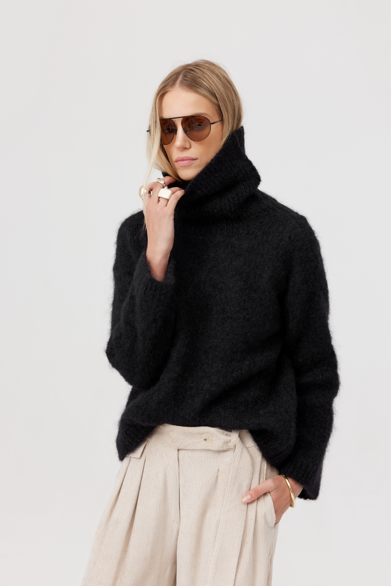 Sweter moherowy Tylor golf czarny