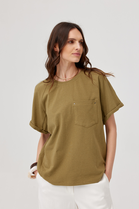 T-shirt Foster oliwkowy