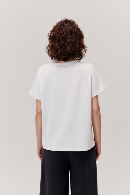 T-shirt bawełniany Hamar biały