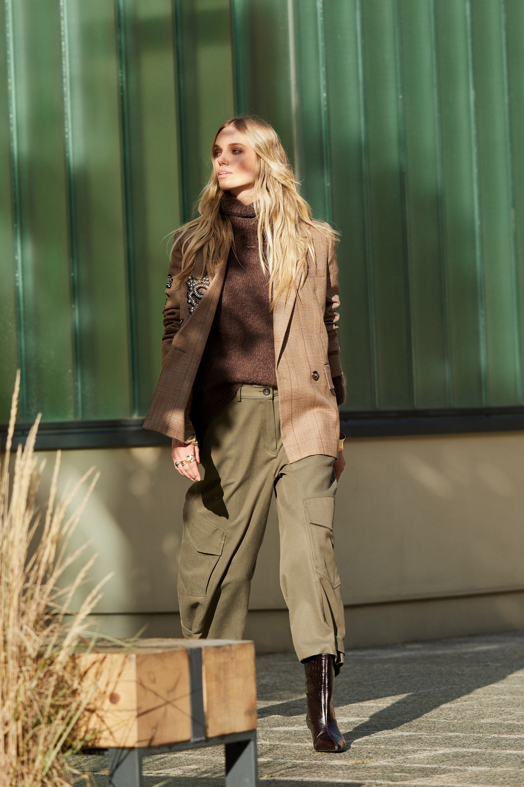 Sweter moherowy Taylor golf brązowy