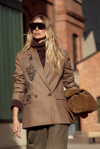 Sweter moherowy Taylor golf brązowy