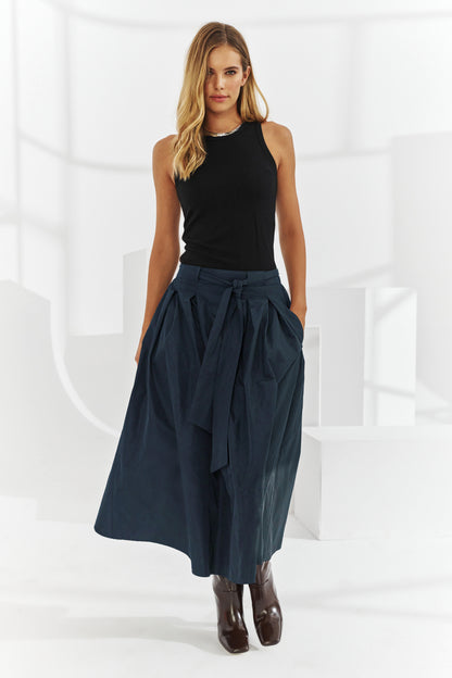 Sadel navy blue balloon skirt